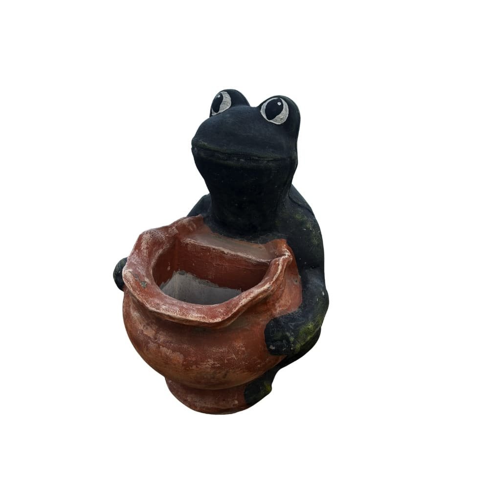 Rana gigante con maceta para flores